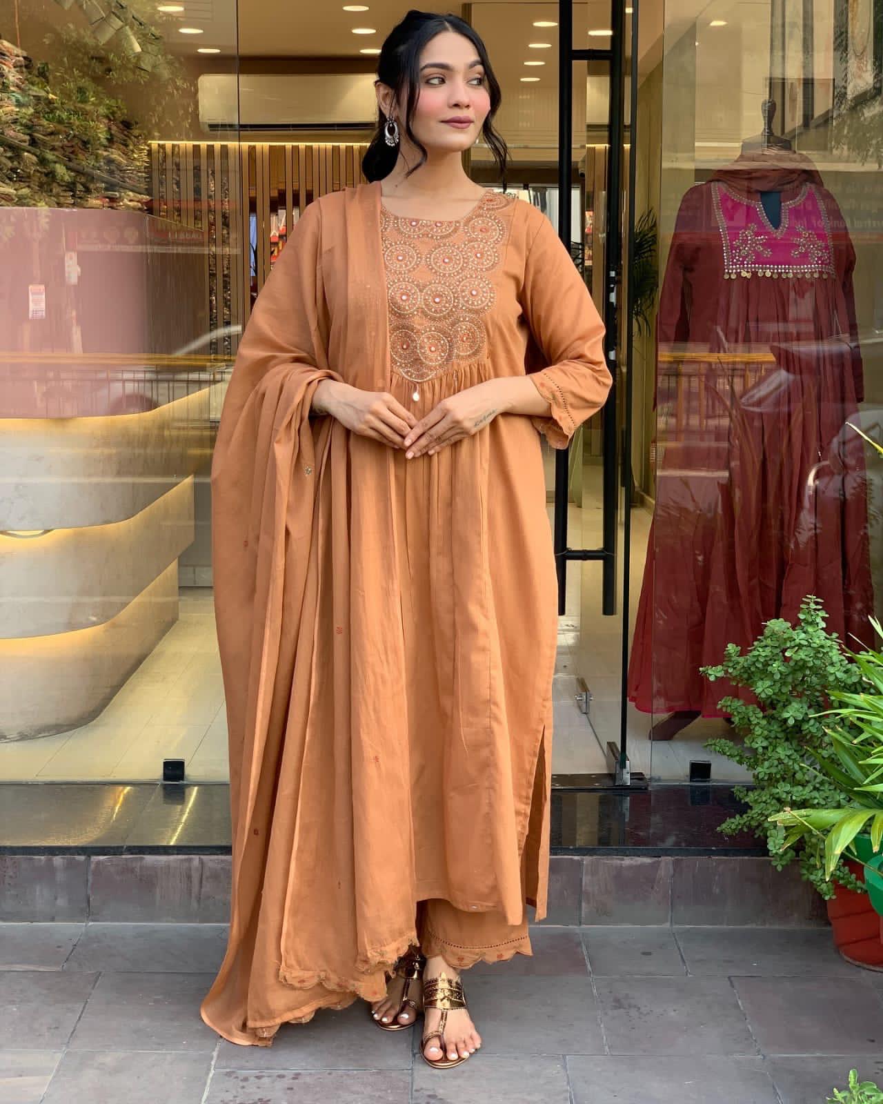Cotton Kurti Pant Dupatta Set for Women Ideal for Casual and Formal Events